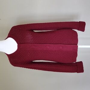 Croft & Barrow Cardigan Snap Up Sweater Size Small Burgundy